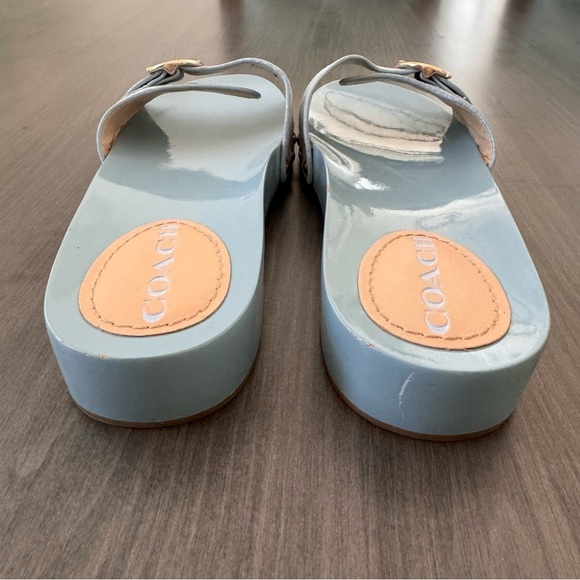Coach bleeker suede slide sandals light blue size 8 - Picture 5 of 13